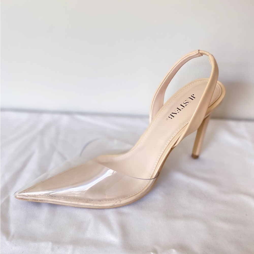 Clear/Nude sling backs heels